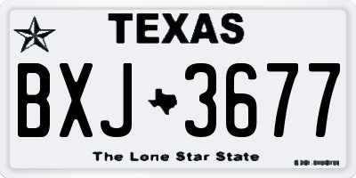TX license plate BXJ3677