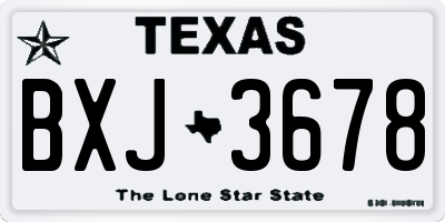 TX license plate BXJ3678