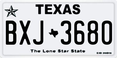 TX license plate BXJ3680