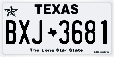 TX license plate BXJ3681