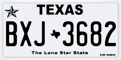 TX license plate BXJ3682