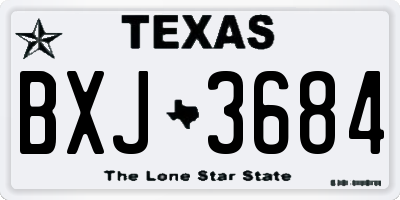 TX license plate BXJ3684