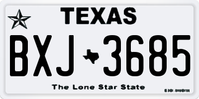TX license plate BXJ3685