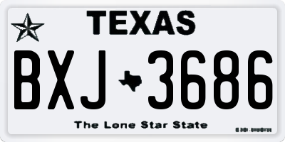 TX license plate BXJ3686