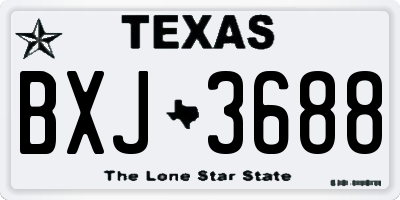 TX license plate BXJ3688