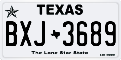 TX license plate BXJ3689
