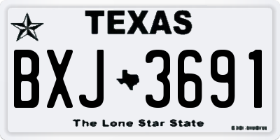 TX license plate BXJ3691