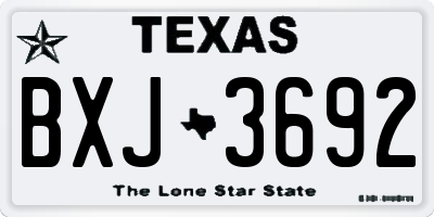 TX license plate BXJ3692