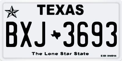 TX license plate BXJ3693