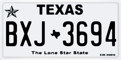 TX license plate BXJ3694