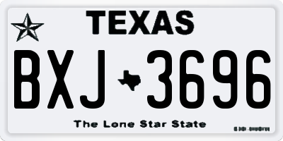 TX license plate BXJ3696