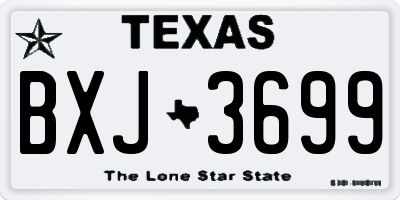 TX license plate BXJ3699