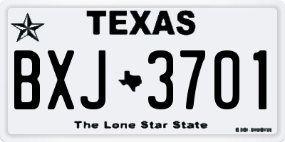 TX license plate BXJ3701