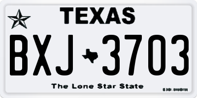 TX license plate BXJ3703