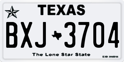 TX license plate BXJ3704