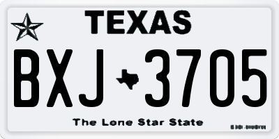 TX license plate BXJ3705
