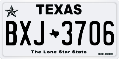 TX license plate BXJ3706