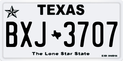 TX license plate BXJ3707