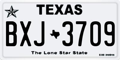 TX license plate BXJ3709