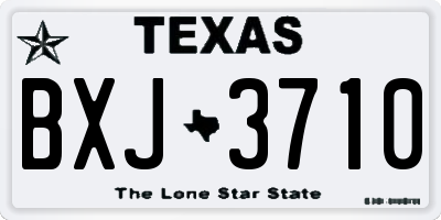 TX license plate BXJ3710