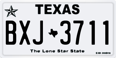 TX license plate BXJ3711
