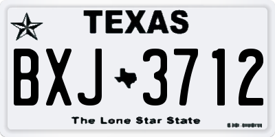 TX license plate BXJ3712