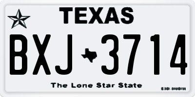 TX license plate BXJ3714