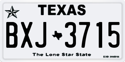 TX license plate BXJ3715
