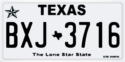 TX license plate BXJ3716