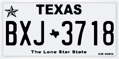 TX license plate BXJ3718