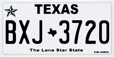 TX license plate BXJ3720