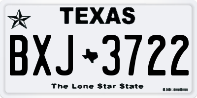 TX license plate BXJ3722
