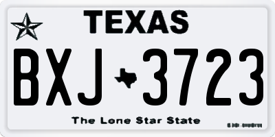 TX license plate BXJ3723