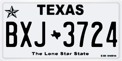 TX license plate BXJ3724