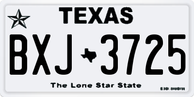TX license plate BXJ3725