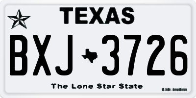 TX license plate BXJ3726