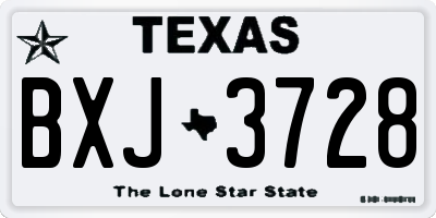 TX license plate BXJ3728