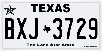 TX license plate BXJ3729