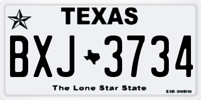 TX license plate BXJ3734