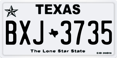 TX license plate BXJ3735