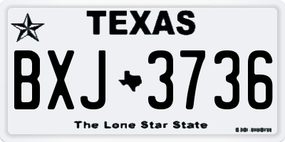 TX license plate BXJ3736