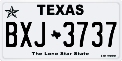 TX license plate BXJ3737