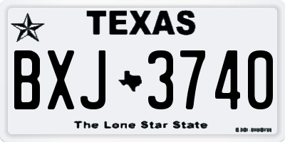 TX license plate BXJ3740
