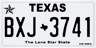 TX license plate BXJ3741