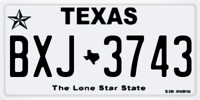 TX license plate BXJ3743