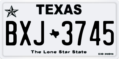 TX license plate BXJ3745