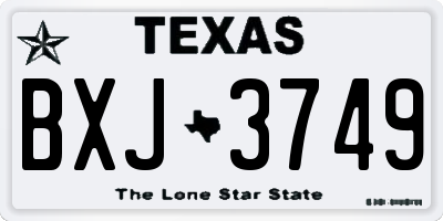 TX license plate BXJ3749