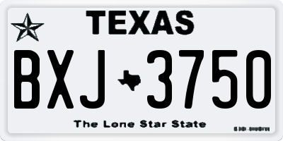 TX license plate BXJ3750