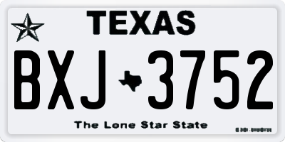 TX license plate BXJ3752
