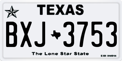 TX license plate BXJ3753